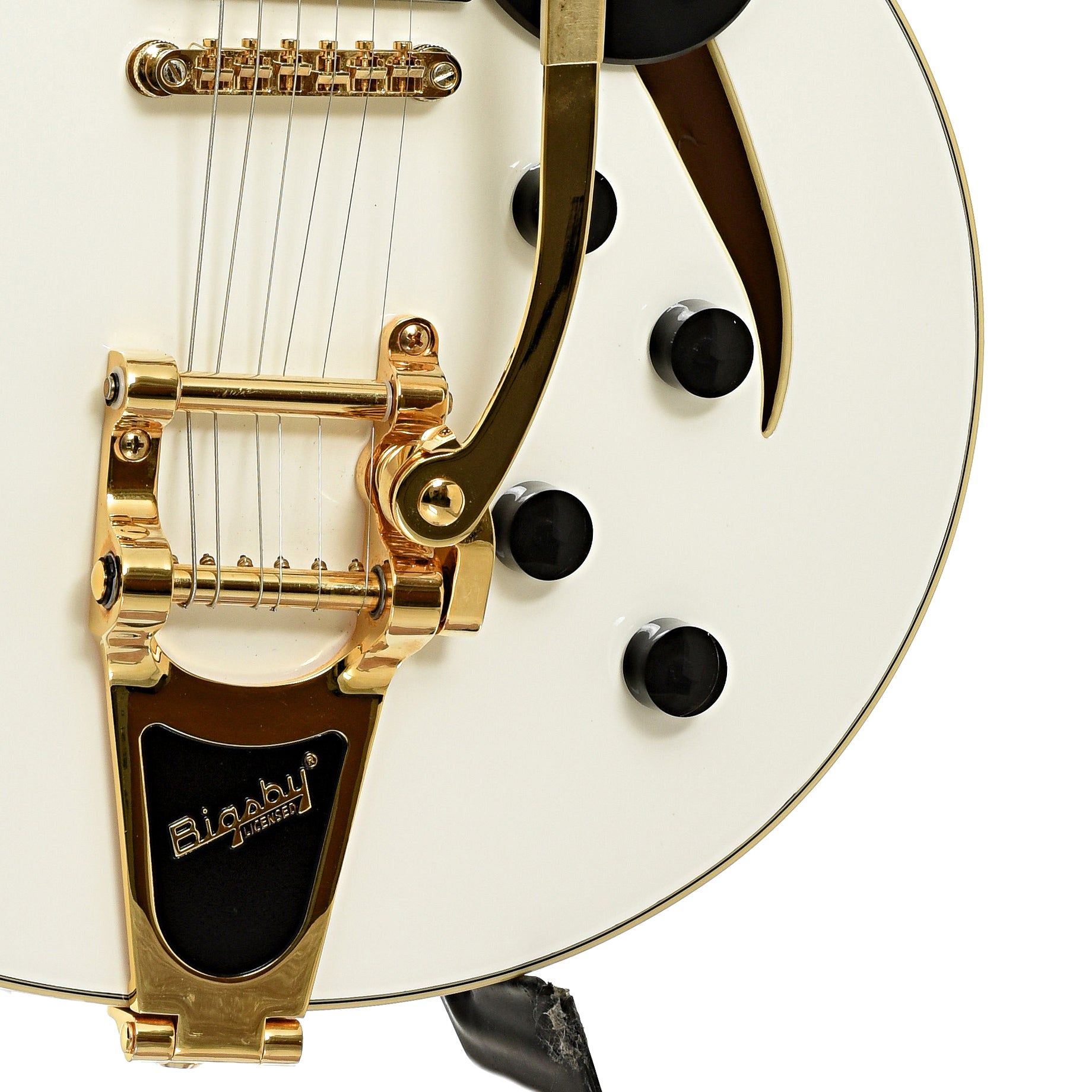 Bridge and controls of Gretsch G2627TG Hollowbody Electric Guitar 