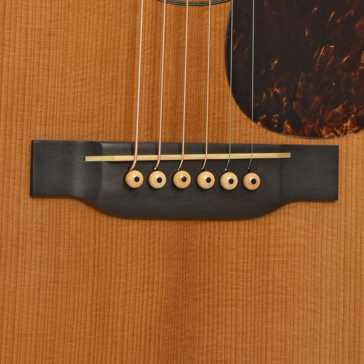 Bridge of Pre-War Guitars Co. Herringbone Dreadnought East Indian Rosewood Acoustic Guitar, Level 1 Aging