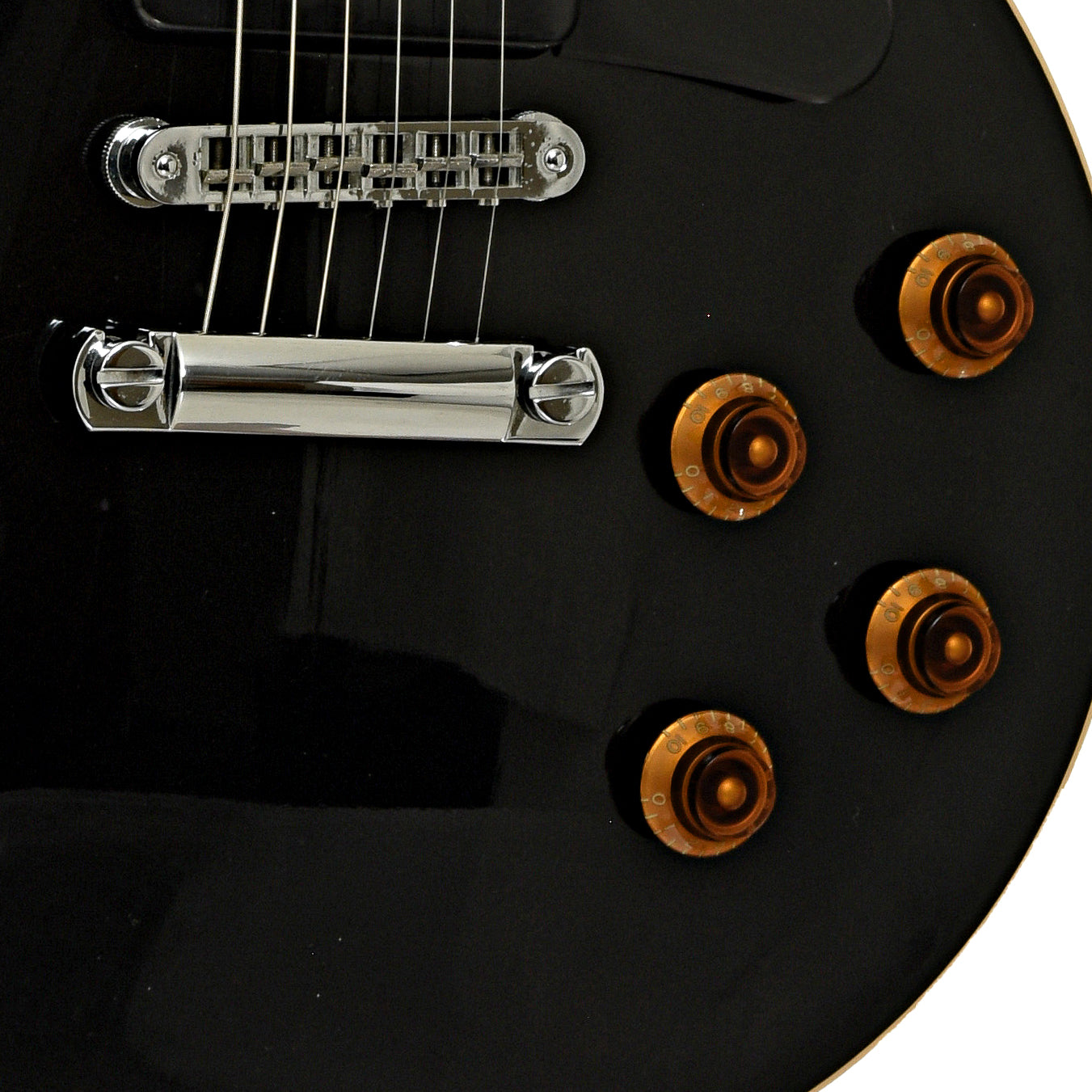 Bridge adn controls of Gibson Les Paul Traditional Pro P90 Electric Guitar 