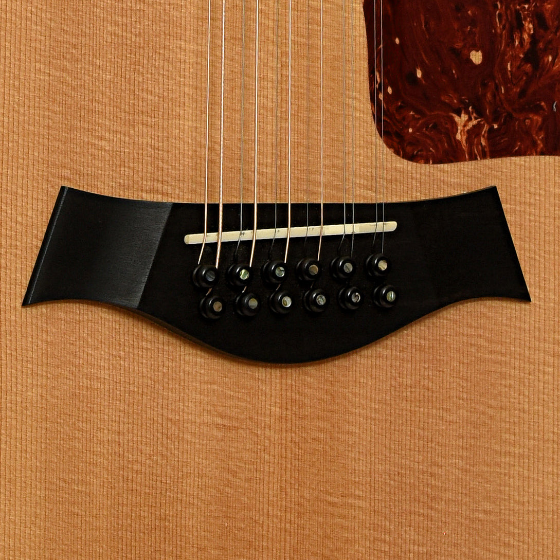 Bridge of Taylor 655-CE 12-String Acoustic-Electric Guitar