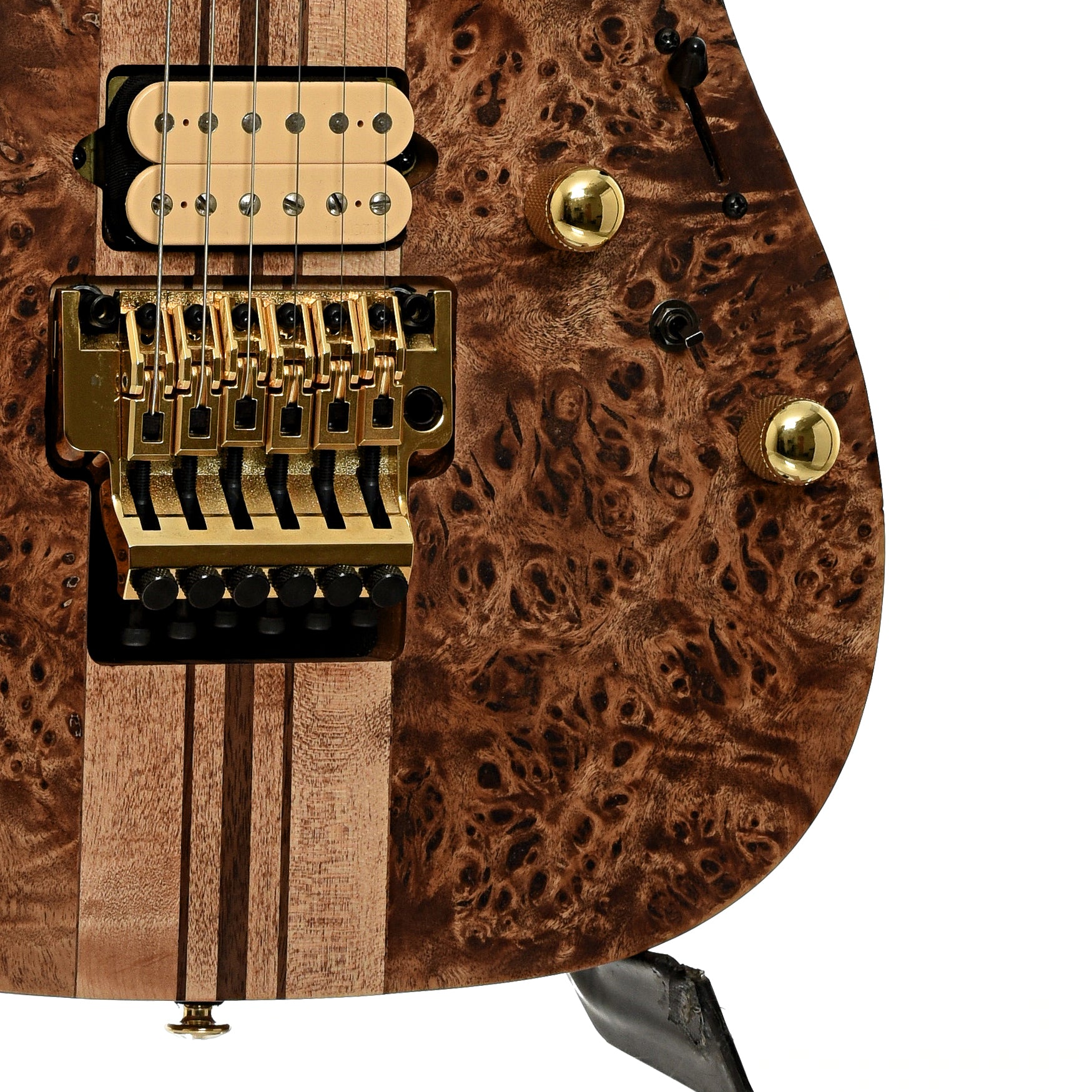 Bridge and controls of of Ibanez RGT1220PB Electric Guitar 