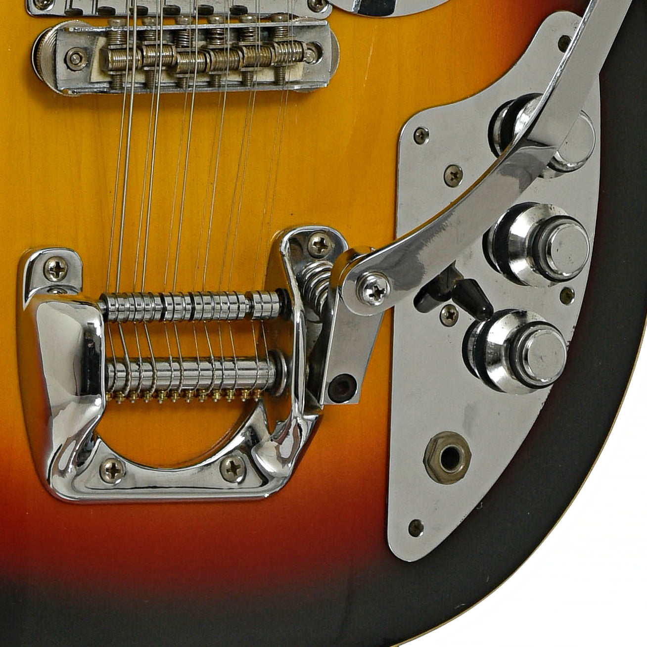 Bridge and controls of Vox V223 Mark XII Electric 12-String Guitar