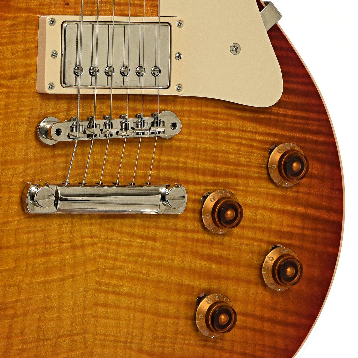 Bridge and controls of Gibson Les Paul Standard R9 1959 Reissue Electric Guitar 