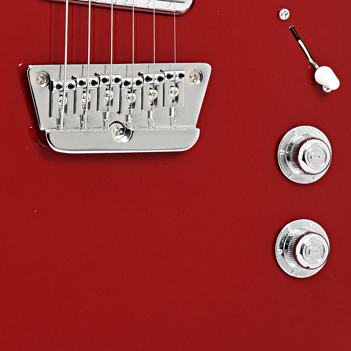 Bridge of Danelectro '59 Triple Divine Electric Guitar, Red