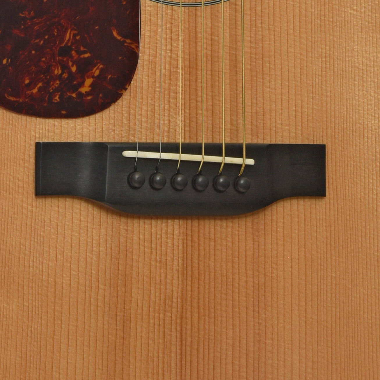 Bridge of Eastman E10DL-TC Left-Handed Acoustic Guitar 