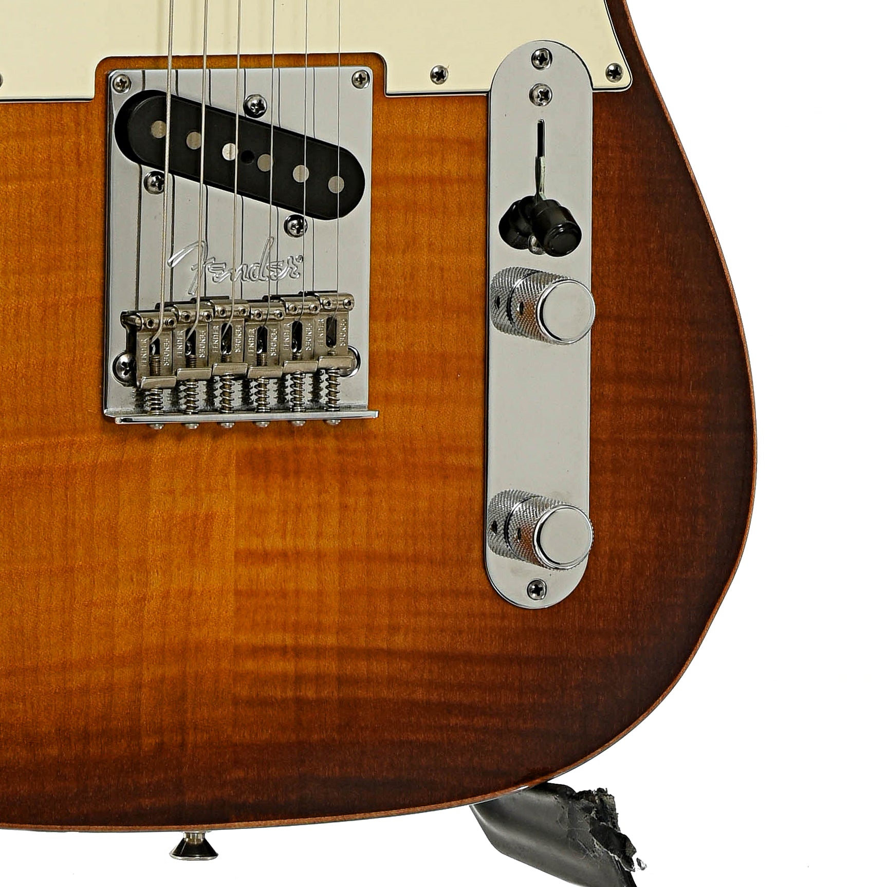 Bridge and controls of Fender American Select Telecaster Electric Guitar