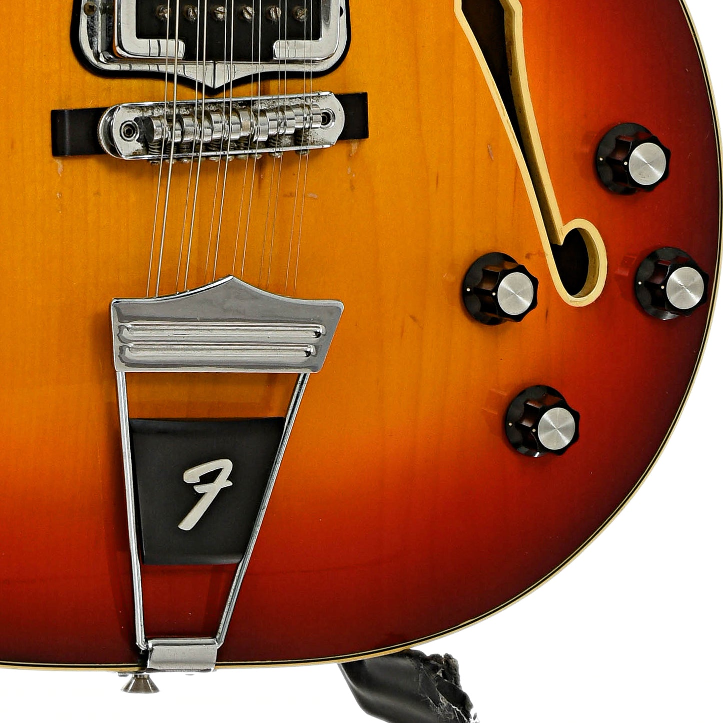 Bridge and controls of Fender Coronado XII 12-String Electric Guitar 