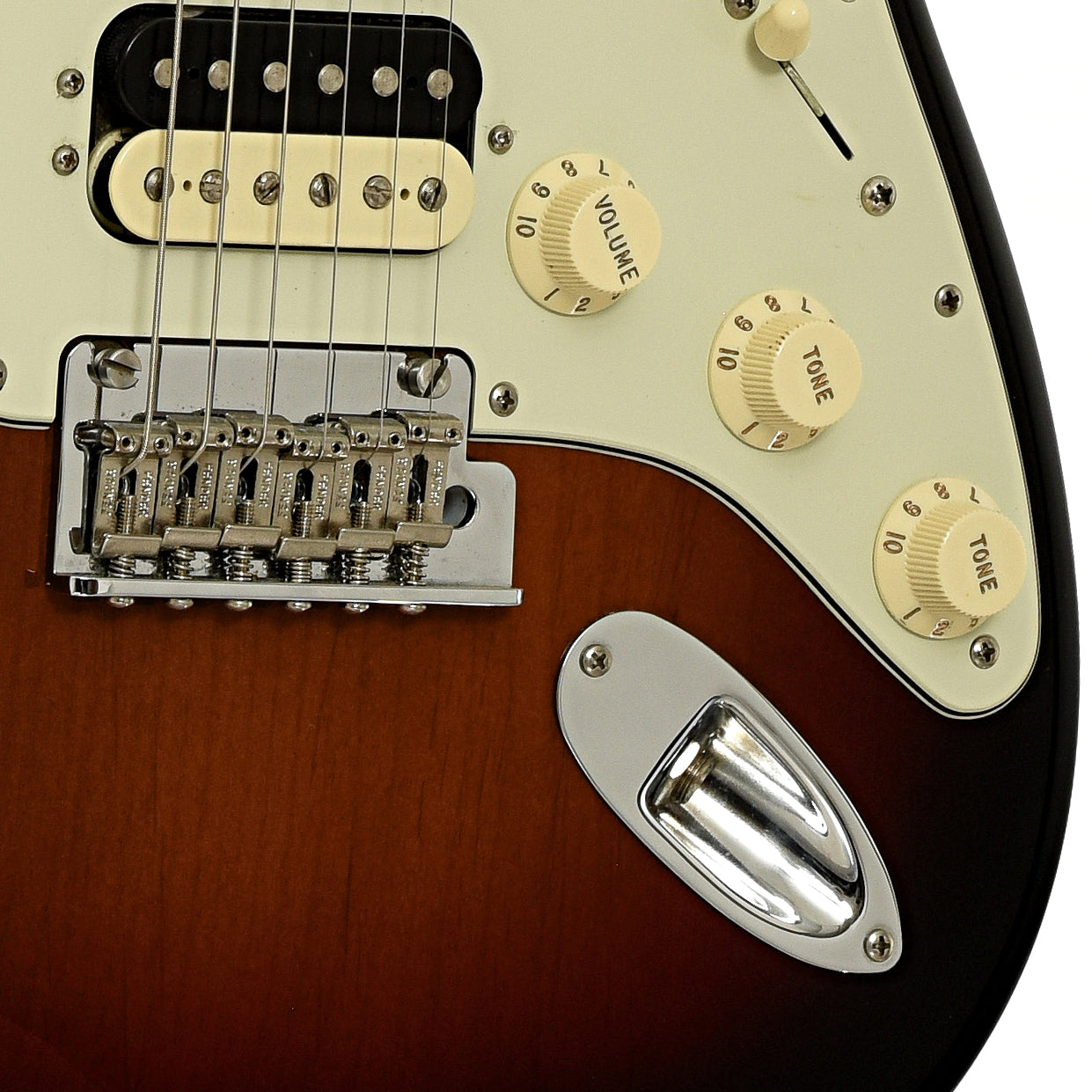Bridge of Fender American Professional Series Stratocaster HSS Electric Guitar