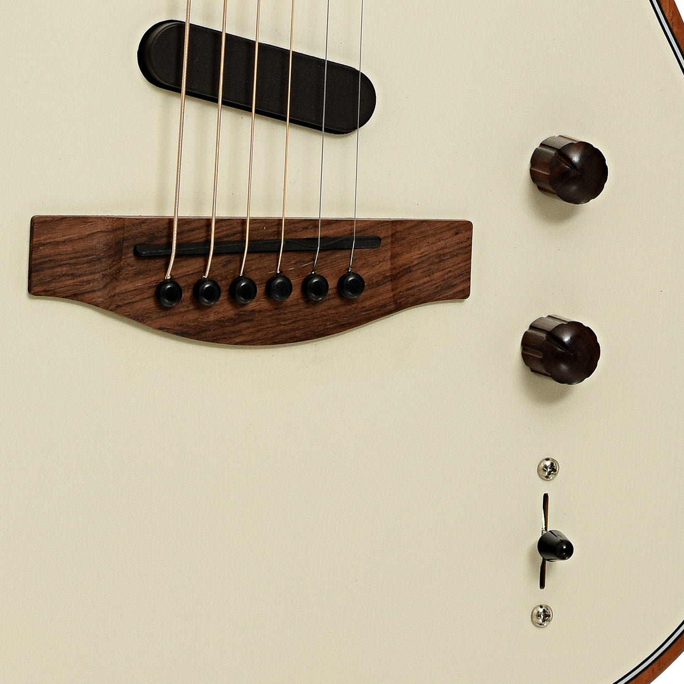 Bridge and controls of Fender Acoustasonic Player Telecaster Acoustic Guitar