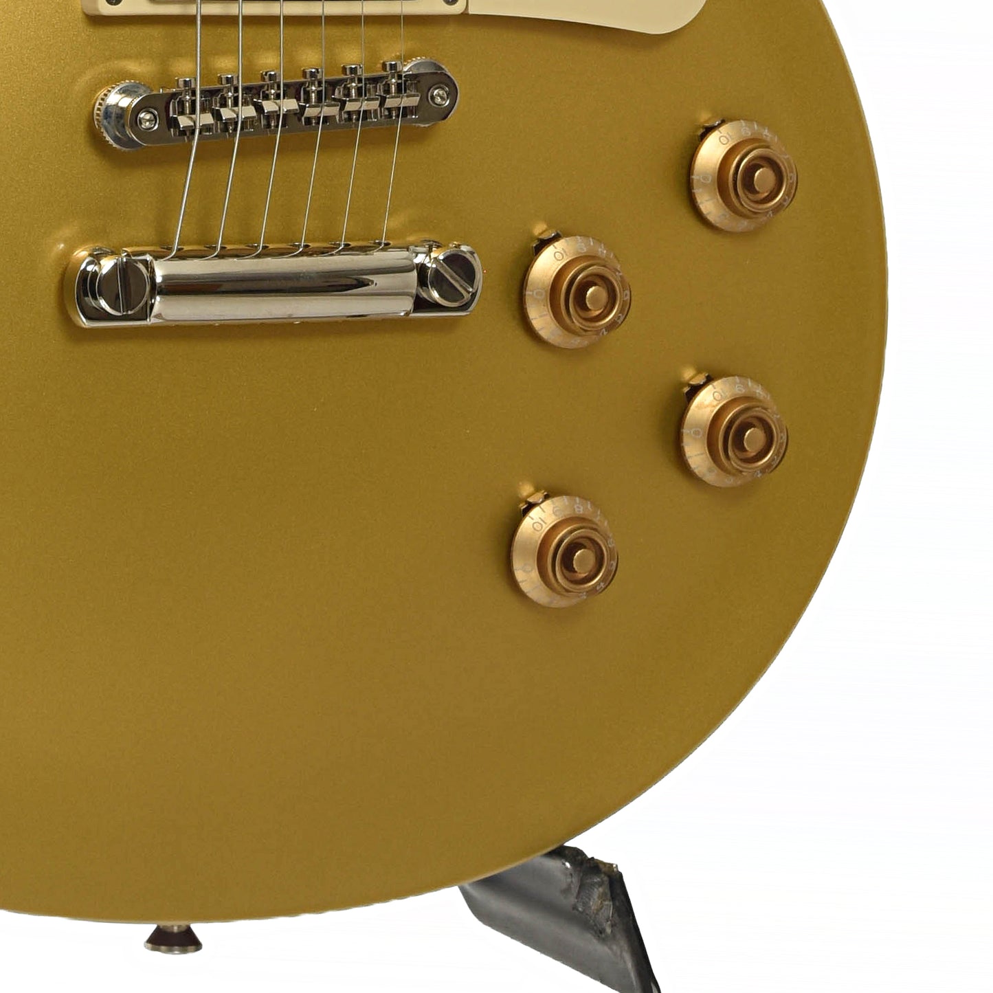 Bridge and controls of Epiphone 1957 Les Paul Goldtop Reissue Electric Guitar & Case, Double Gold