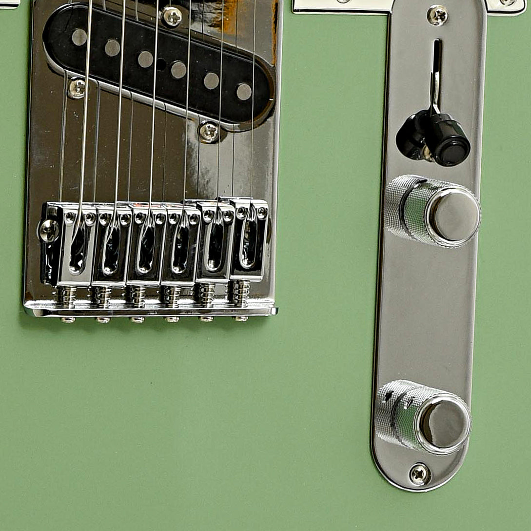 Bridge and controls of Fender Player II Telecaster Electric Guitar, Birch Green