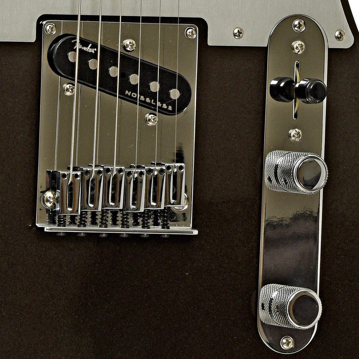 Bridge and controls of Fender American Ultra Telecaster-TXT Electric Guitar
