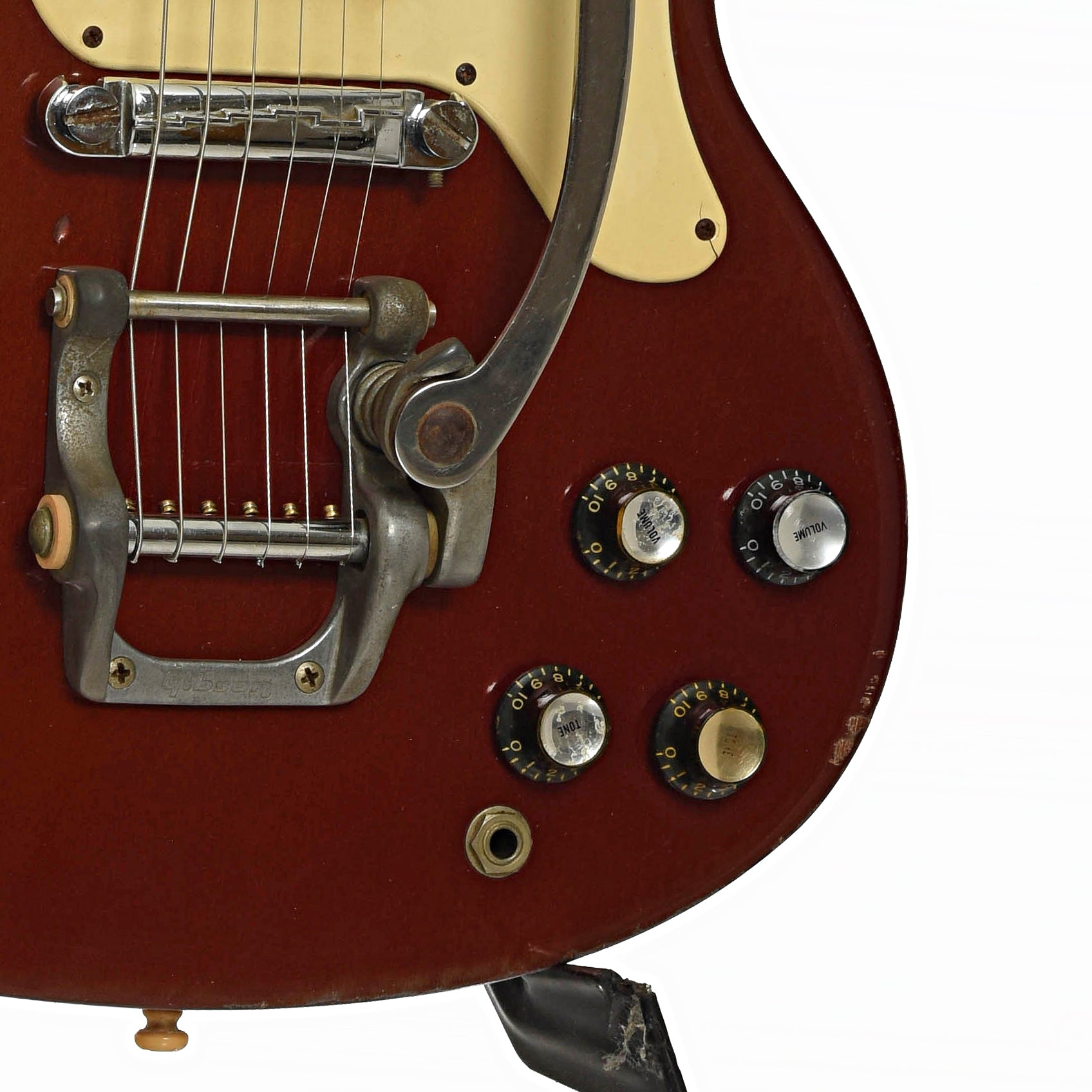 Bridge and controls of Gibson Melody Maker III Electric Guitar 