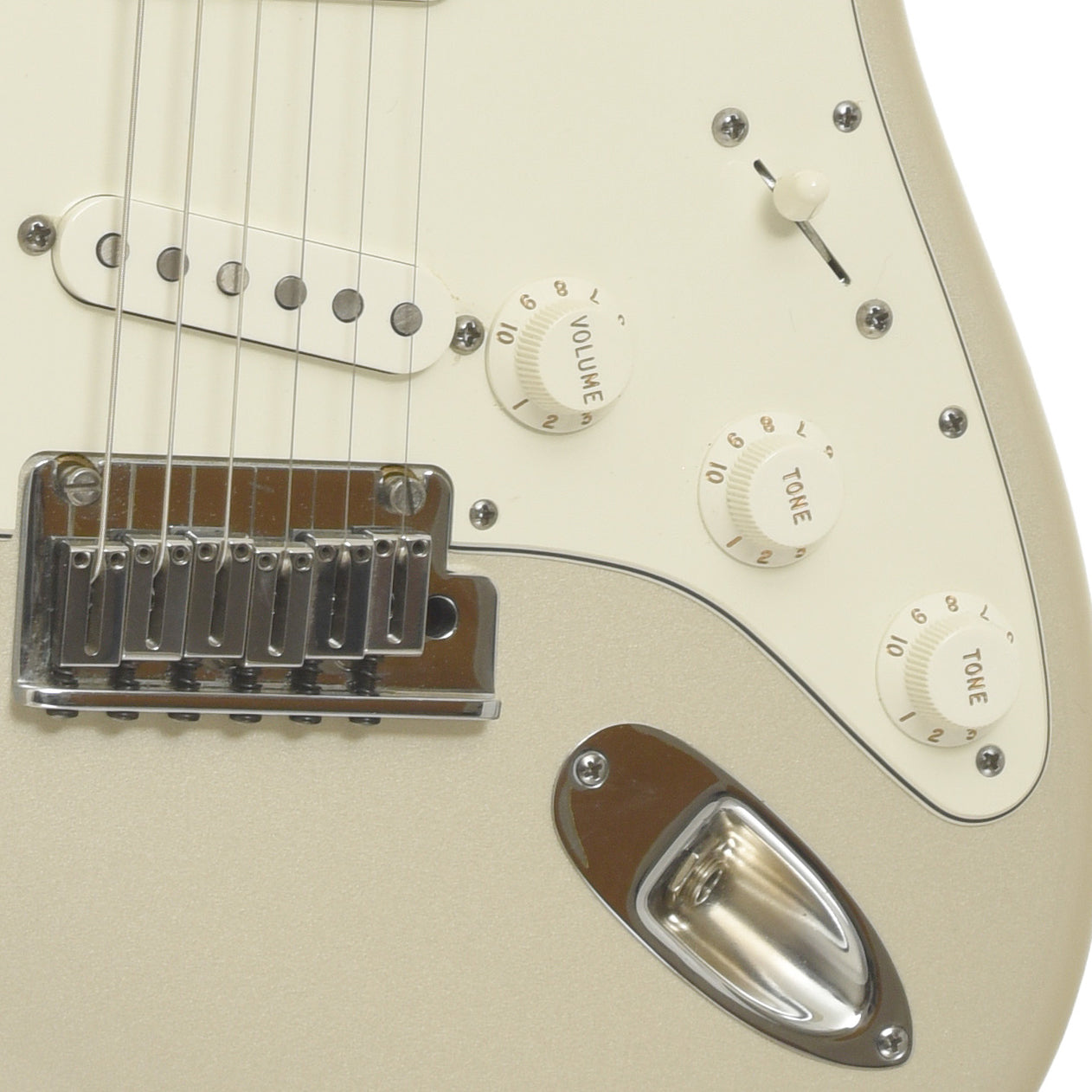 Bridge of Fender New American Standard Stratocaster Electric Guitar