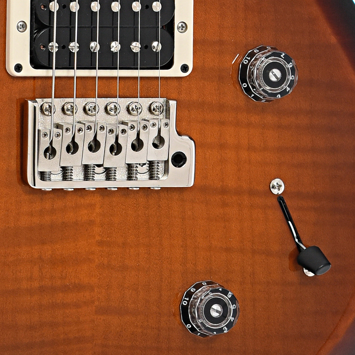 Bridge and controls of PRS S2 Custom 22 Semi Hollow Electric Guitar (2019)