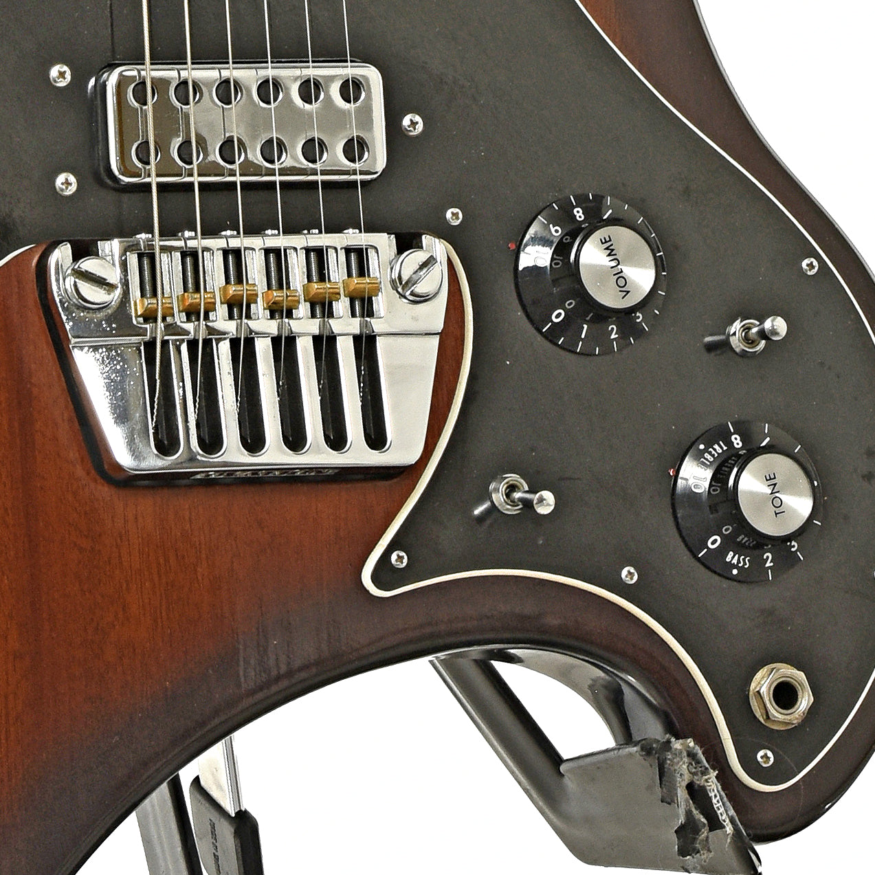 Bridge and controls of Ovation Deacon 1252 Electric Guitar  