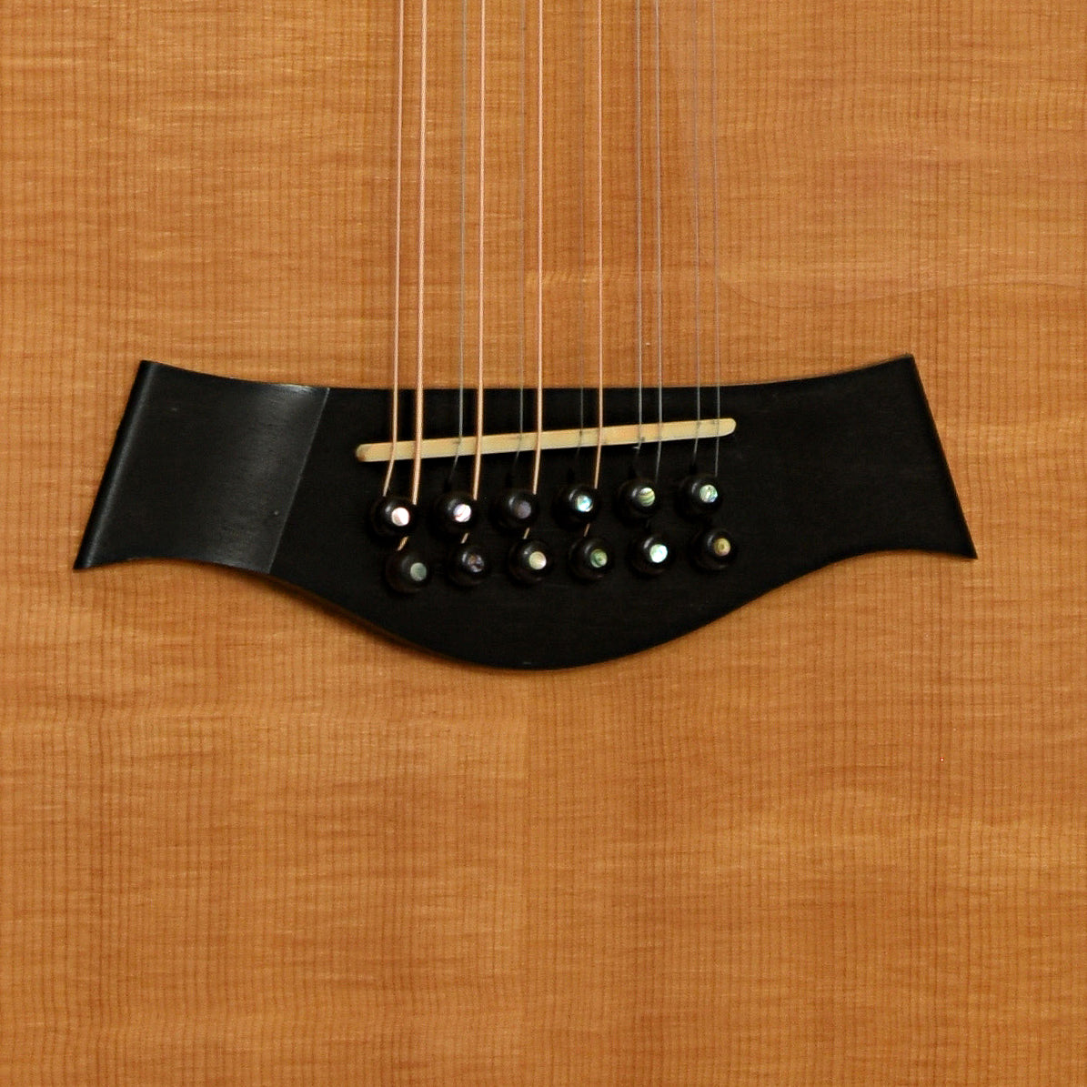 Bridge of Taylor JU-12 12-String Acoustic-Electric Guitar 