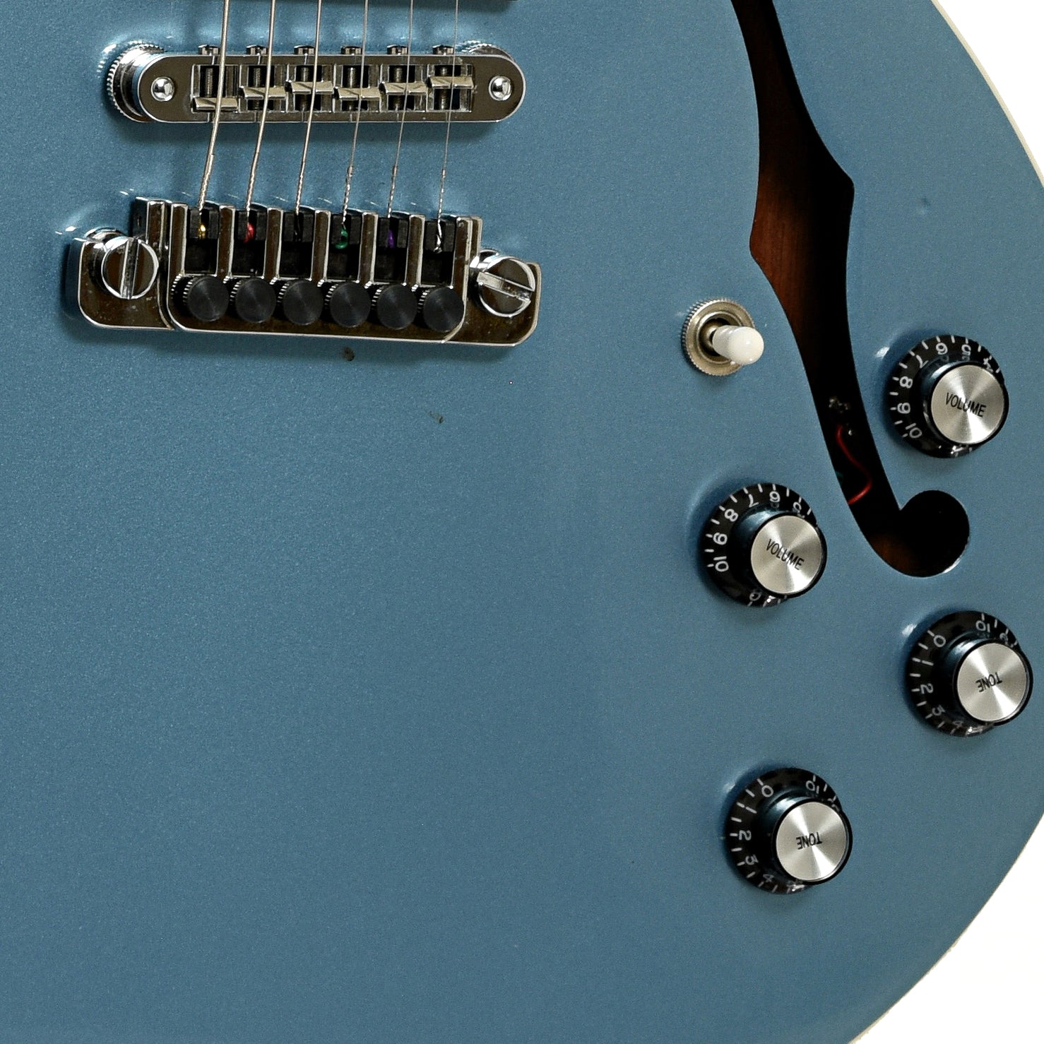 Bridge and controls of Gibson Midtown Standard Hollowbody Electric Guitar 