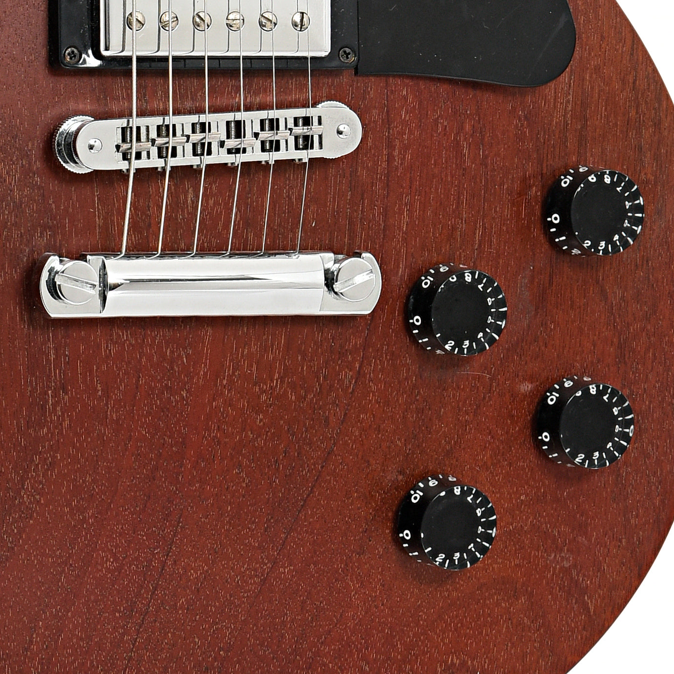 Bridge and controls of Gibson Faded Les Paul Studio Electric Guitar (2004)