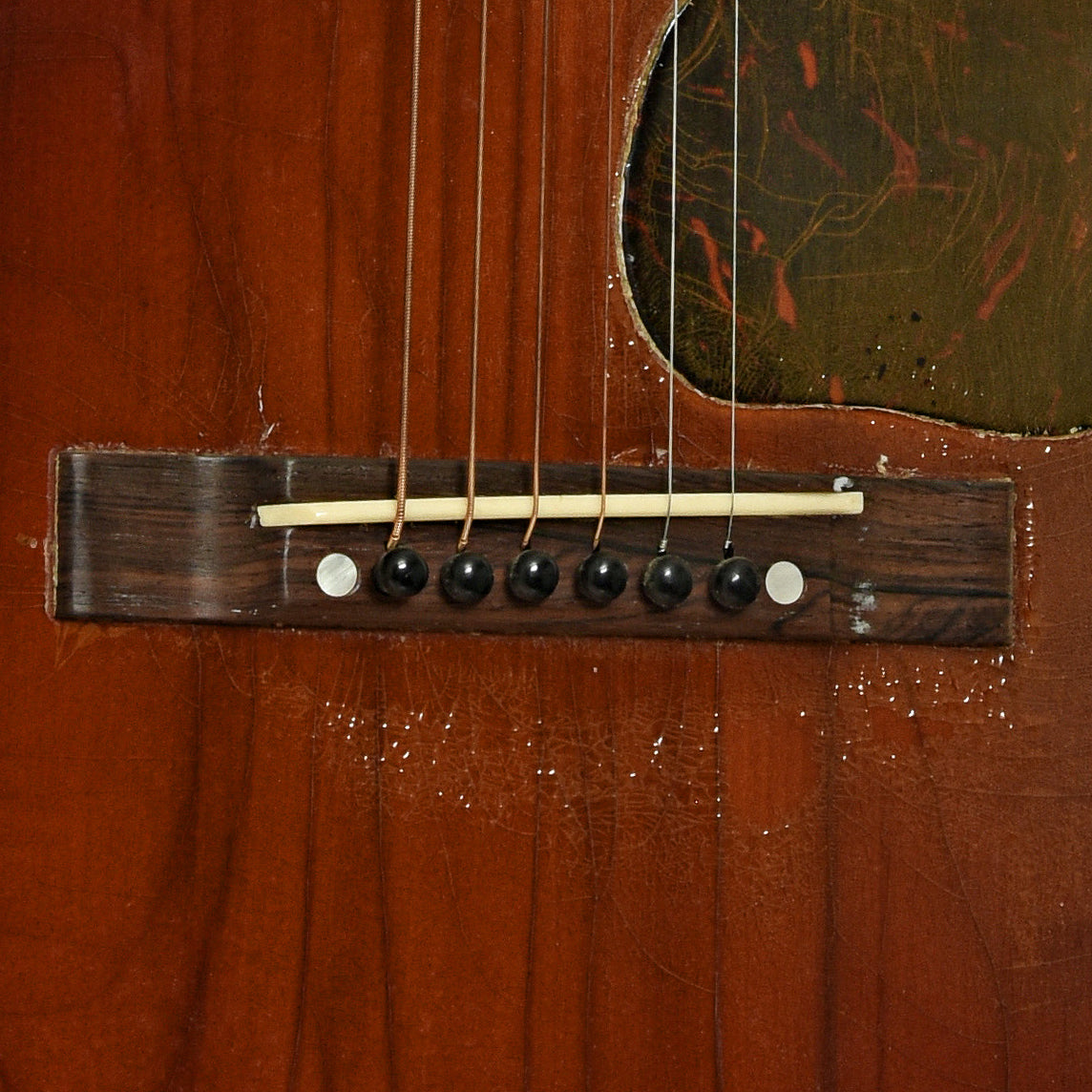 Bridge of Gibson LG-2 Banner Maple Acoustic Guitar 