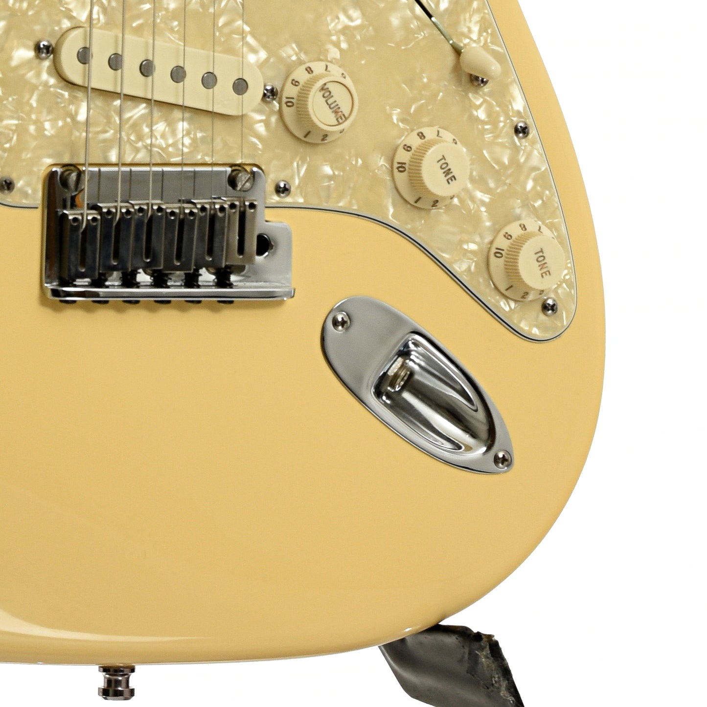 Bridge and controls of Fender American Deluxe Stratocaster Electric Guitar 