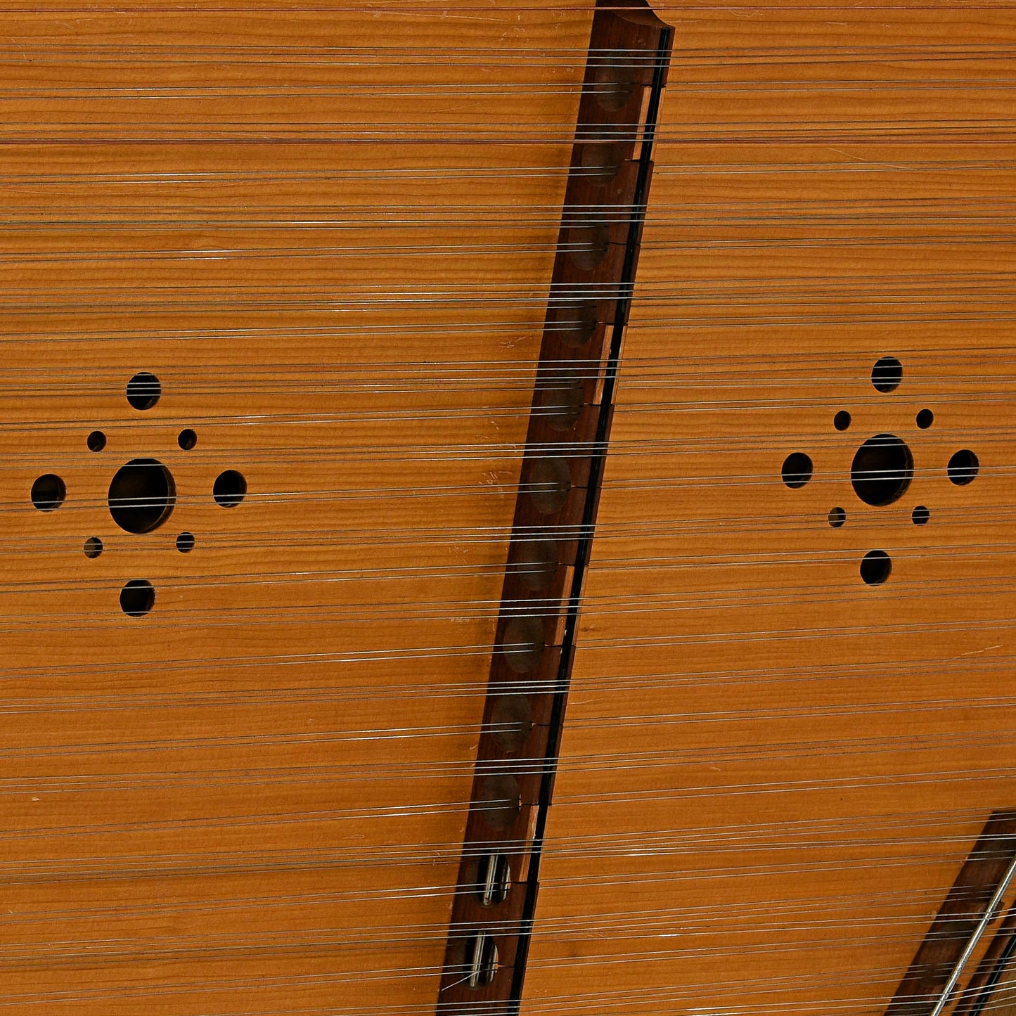 Soundholes of R.L Tack 15-15 Chromatic Hammered Dulcimer