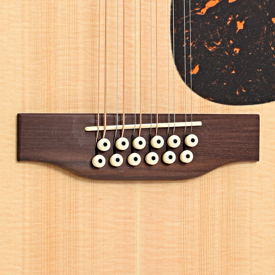 Bridge of Martin D-X2E Brazilian Rosewood 12-String Acoustic 