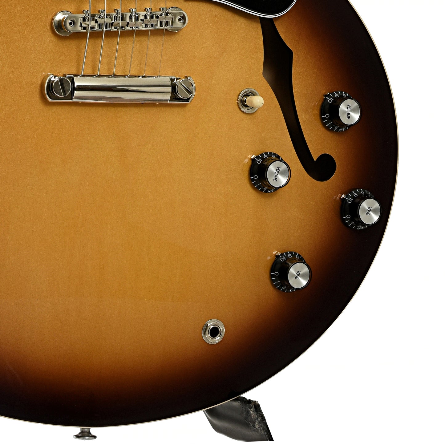 Bridge and controls of Gibson ES-335 DOT Hollowbody Electric Guitar 