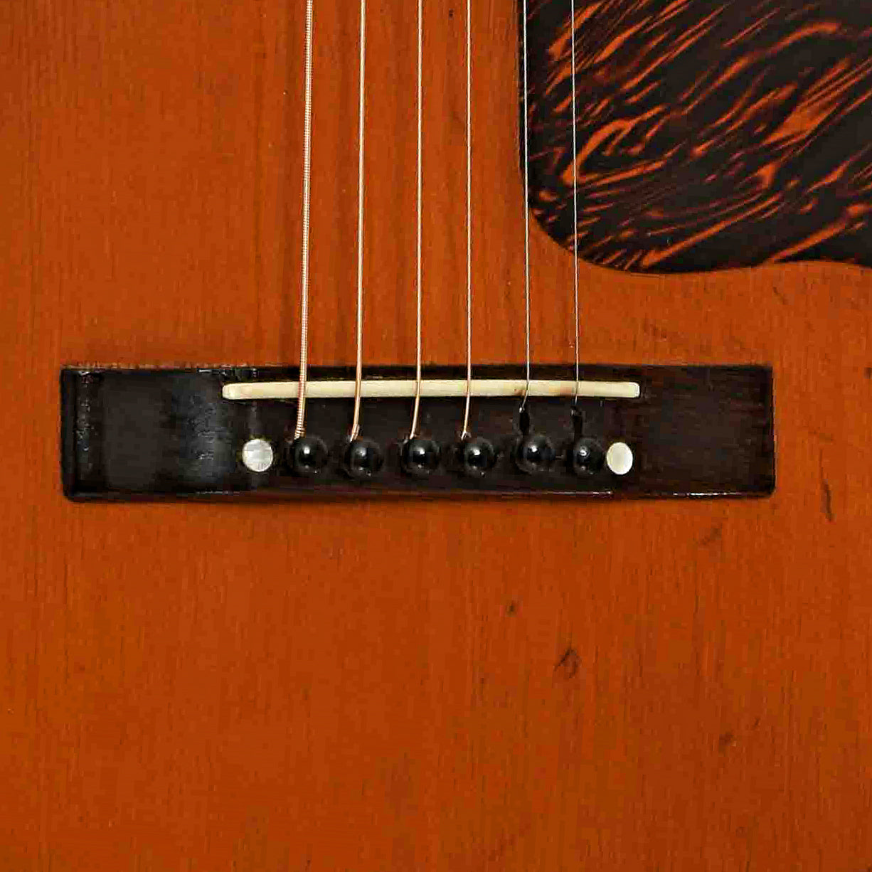 Bridge of Gibson HG-00 Conversion Acoustic Guitar 