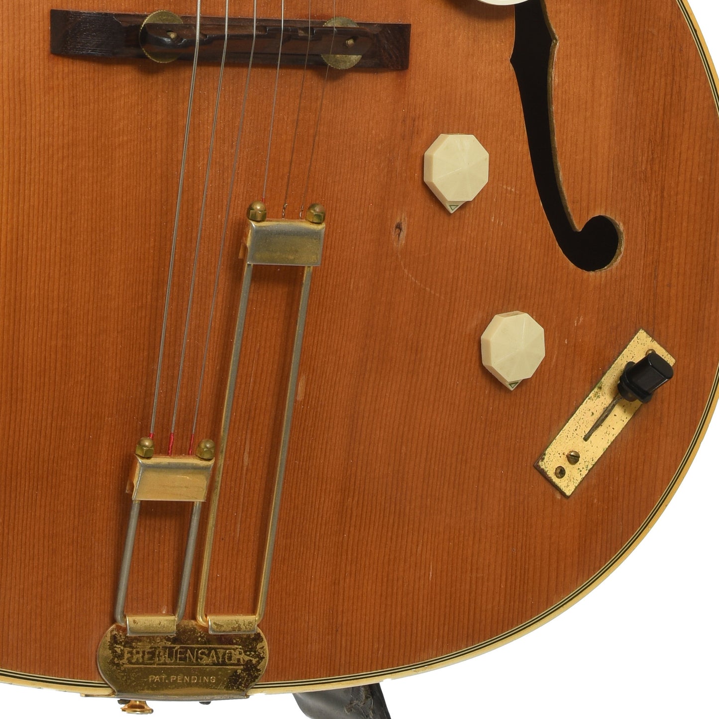 Bridge of Epiphone Zephyr Deluxe Regent Hollowbody Electric Guitar