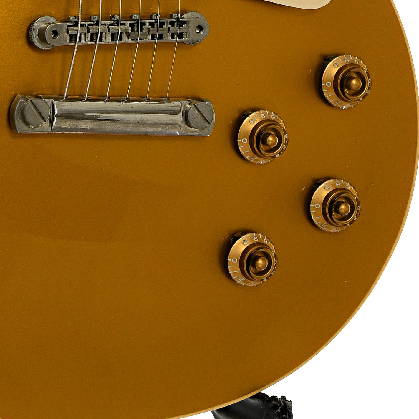 Bridge and controls of Gibson Les Paul R7 Stinger Brazilian Electric Guitar