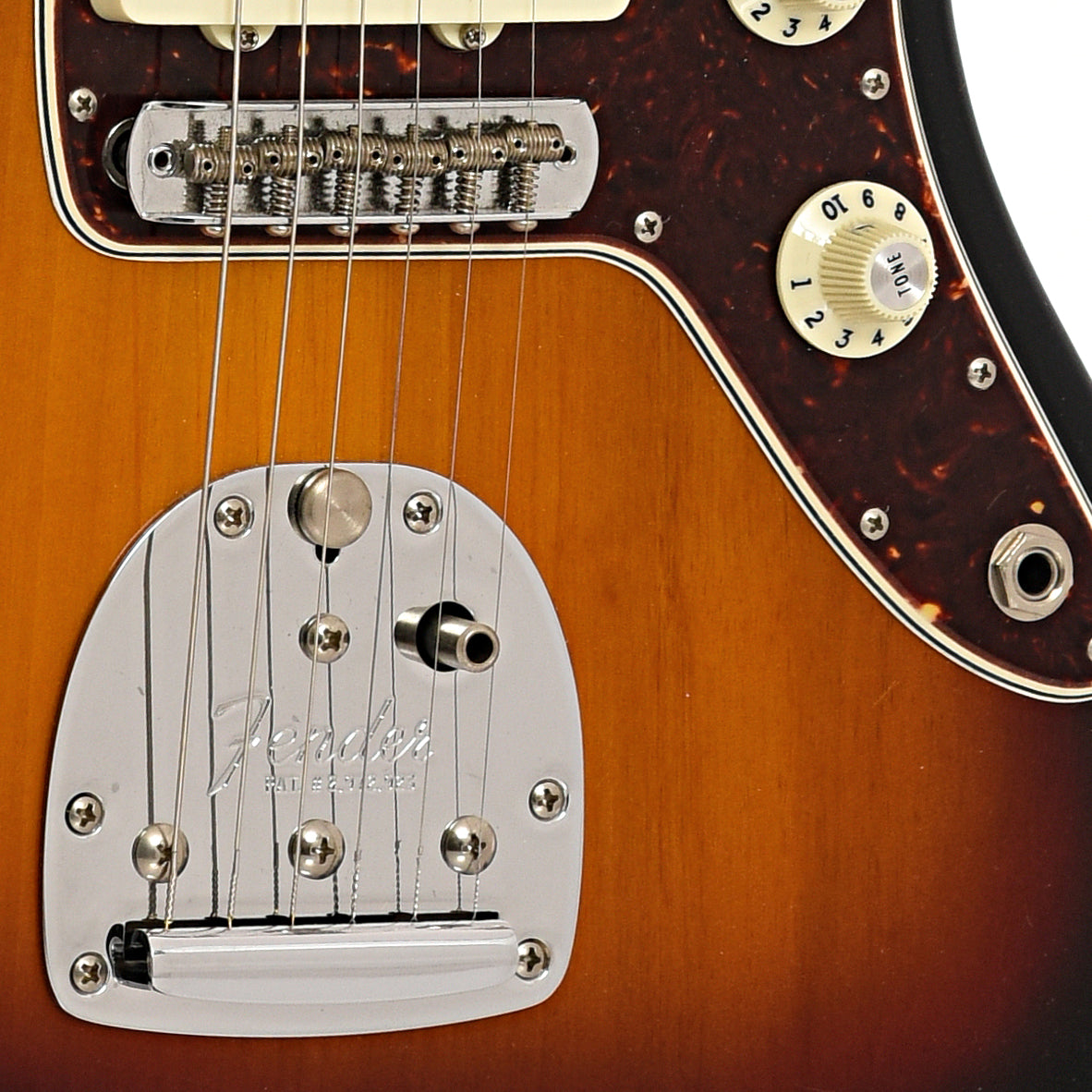 Bridge and tailpiece of Fender Jazzmaster '62 Vintage Reissue