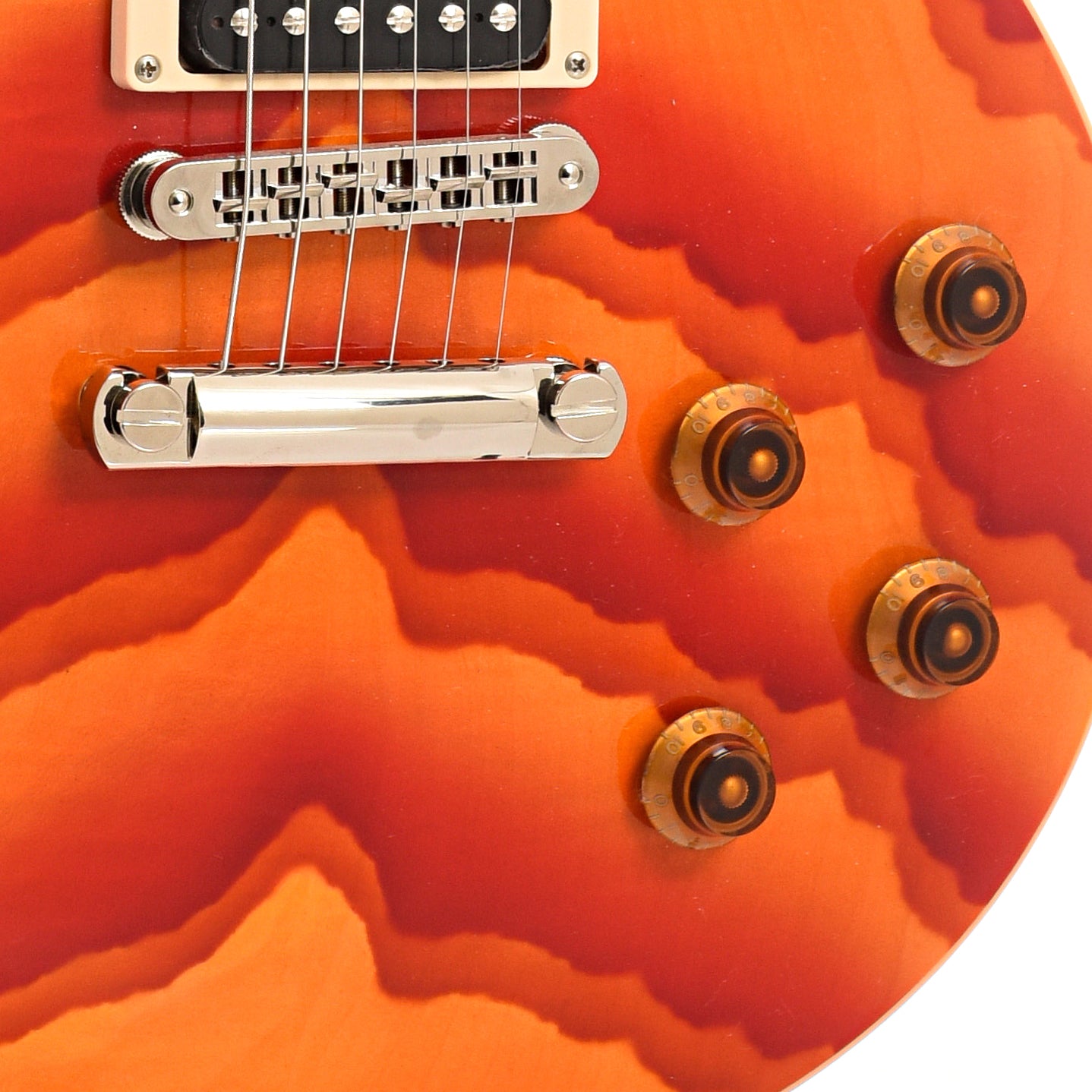 Bridge, tailpiece ancontrols of Gibson Les Paul Classic Tom Morgan Special Electric Guitar