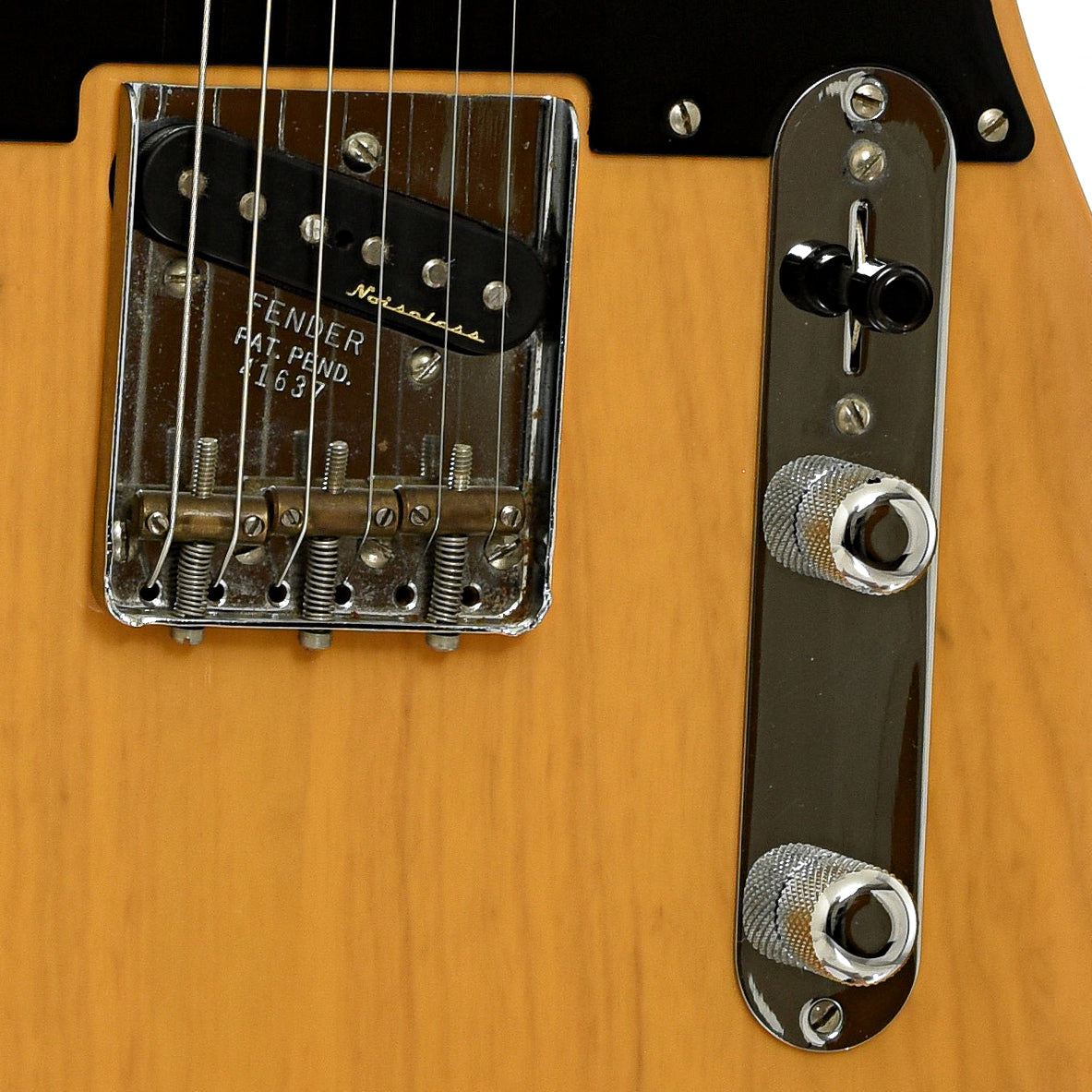 Bridge of Fender American Vintage Reissue '52 Telecaster Electric Guitar 