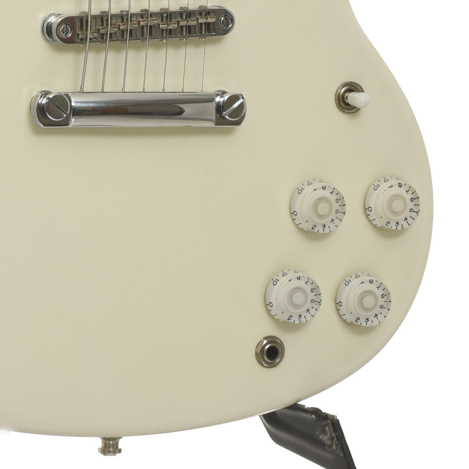 Bridge and controls of Gibson SG 7 Electric Guitar 