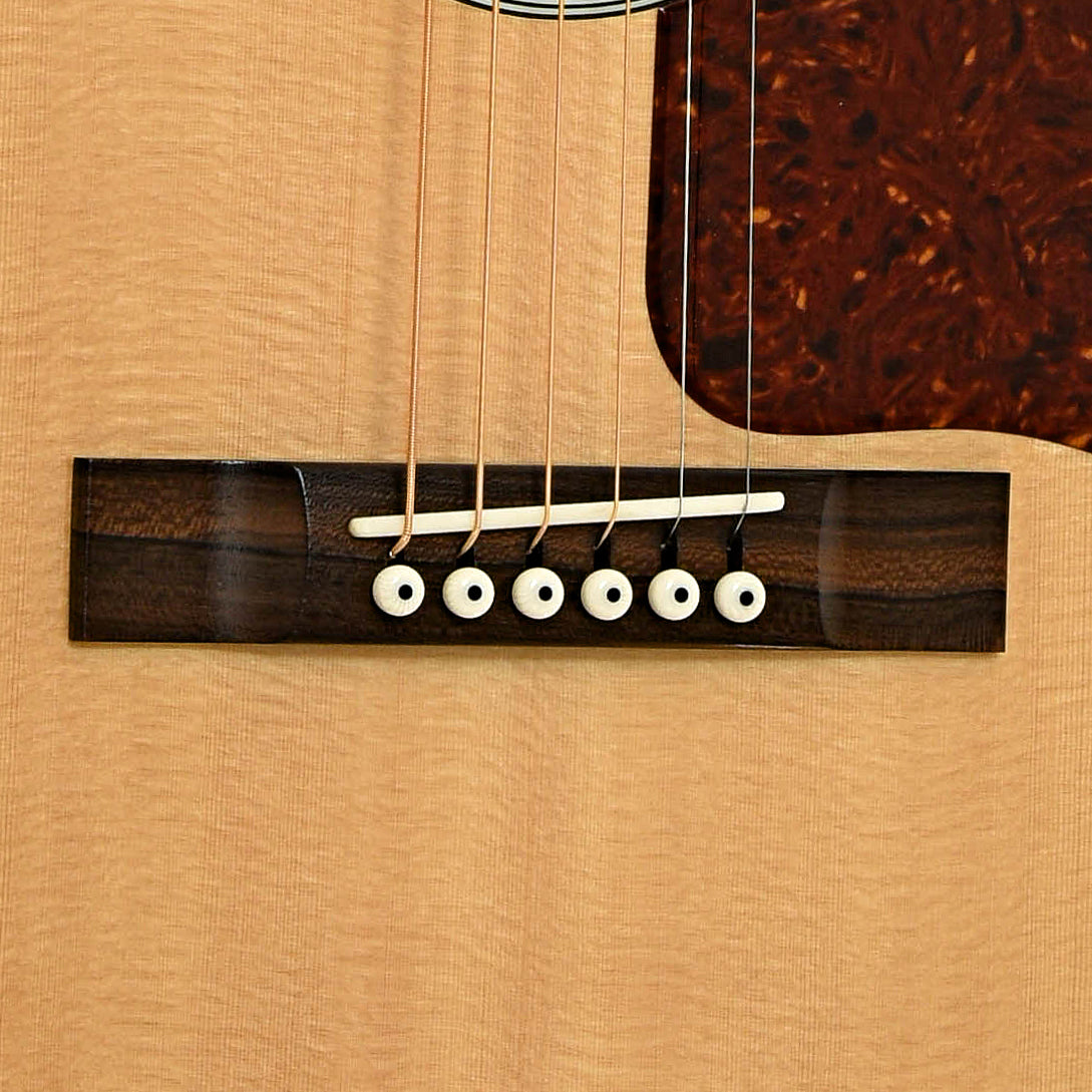 Bridge of Bourgeois Professional Series Natural LDB-O Acoustic Guitar and Case, 14 Fret