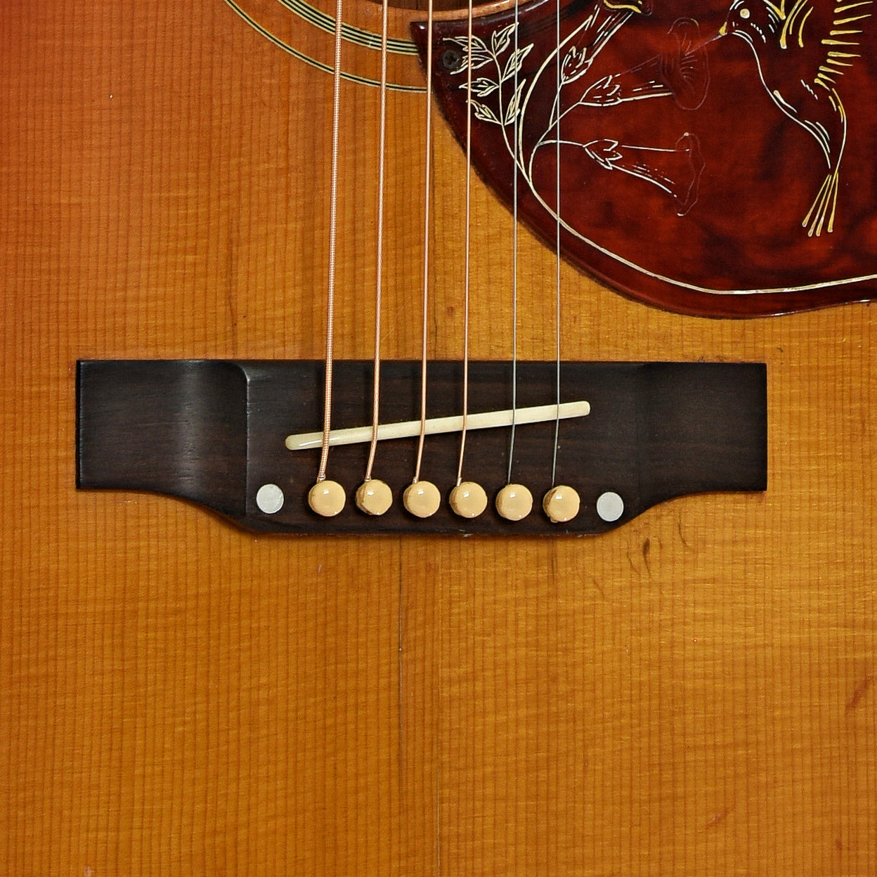 Bridge of Gibson Hummingbird Acoustic Guitar