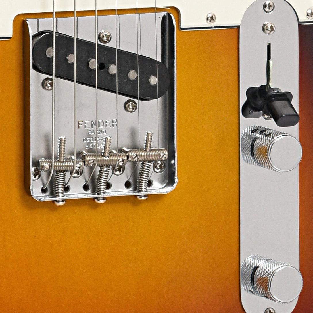 Bridge and controls of Fender American Vintage II 1963 Telecaster, 3-Color Sunburst
