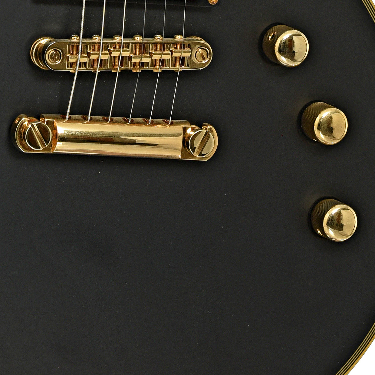 Bridge and controls of ESP LTD EC-1000 Electric Guitar, Vintage Black with Duncans