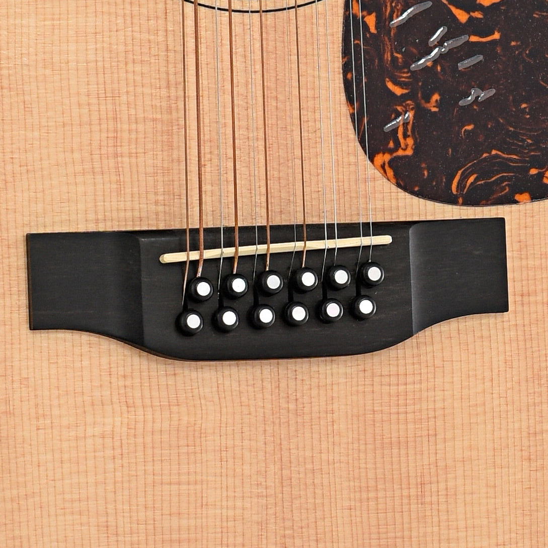 Bridge of Martin Grand J-16E Thin-Body 12-String Guitar