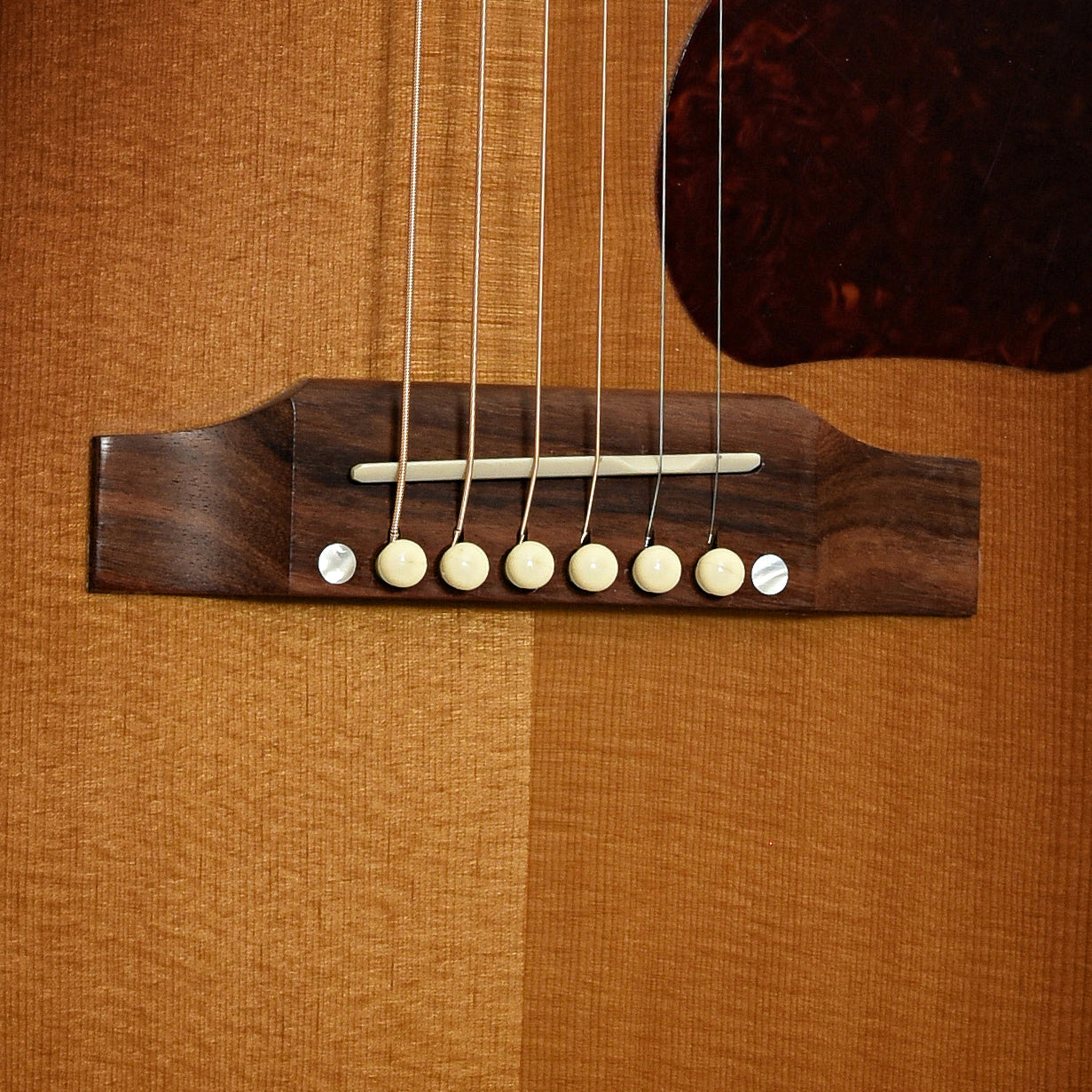 Bridge of Gibson J-45 Standard Acoustic Guitar