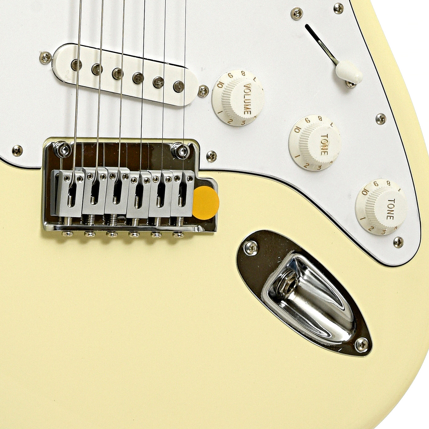 Bridge of Fender Standard Stratocaster Electric Guitar, Olympic White