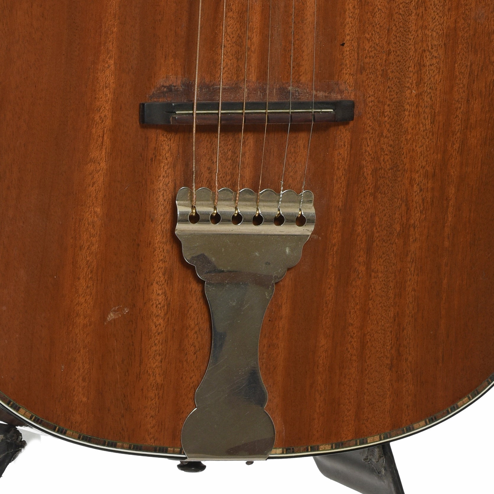 Bridge of Regal (Un-Branded) Parlor Acoustic Guitar