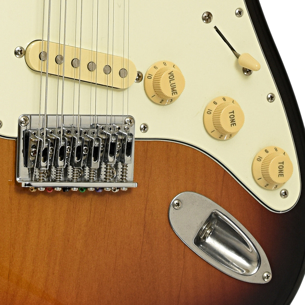 Bridge of Fender Stratocaster XII Twelve String Electric Guitar