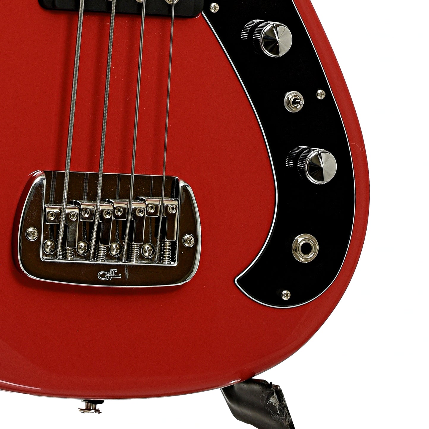 Bridge and controls of G&L Fallout 4-String Electric Bass 