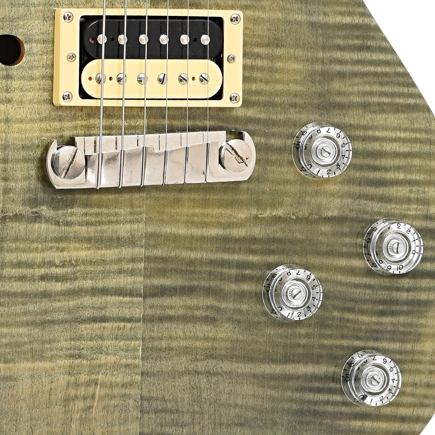 Bridge and controls of PRS SE Zach Myers Model Electric Guitar