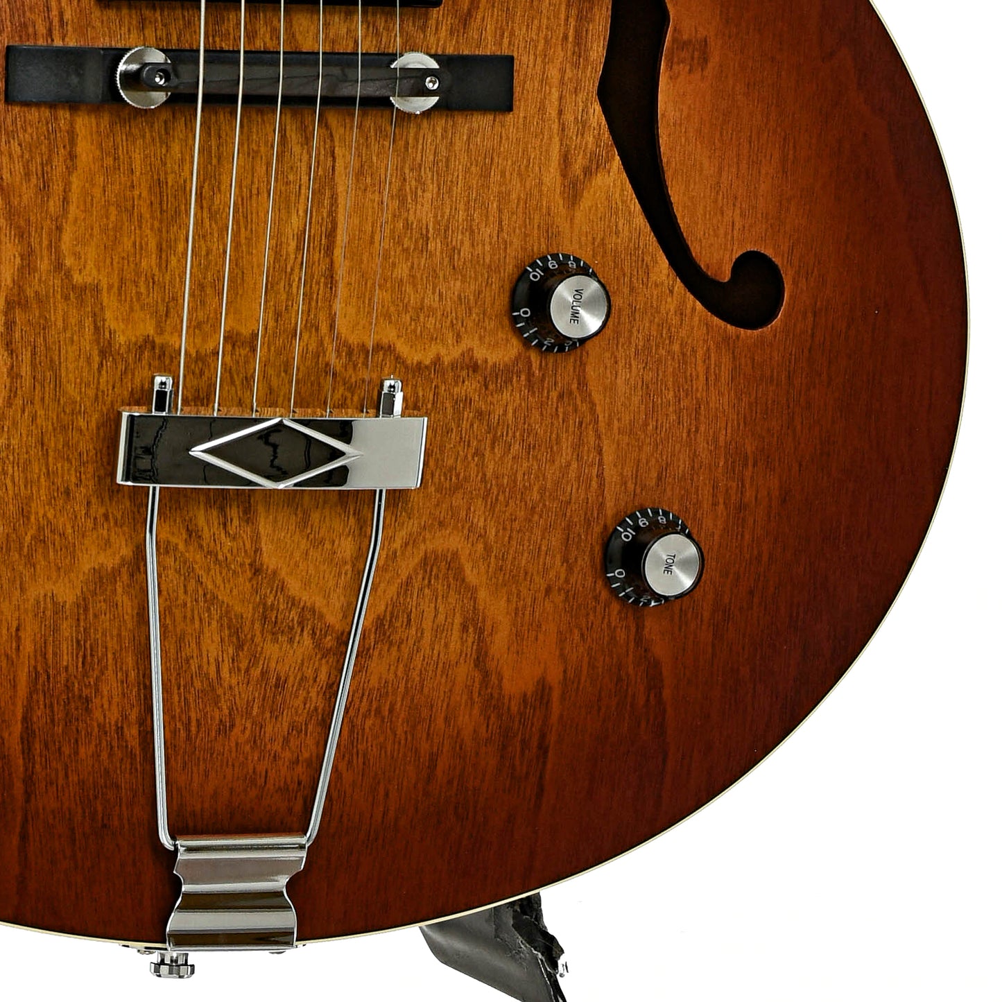 Bridge and controls of Godin 5th Ave. Kingpin CW Kingpin II HB Guitar 