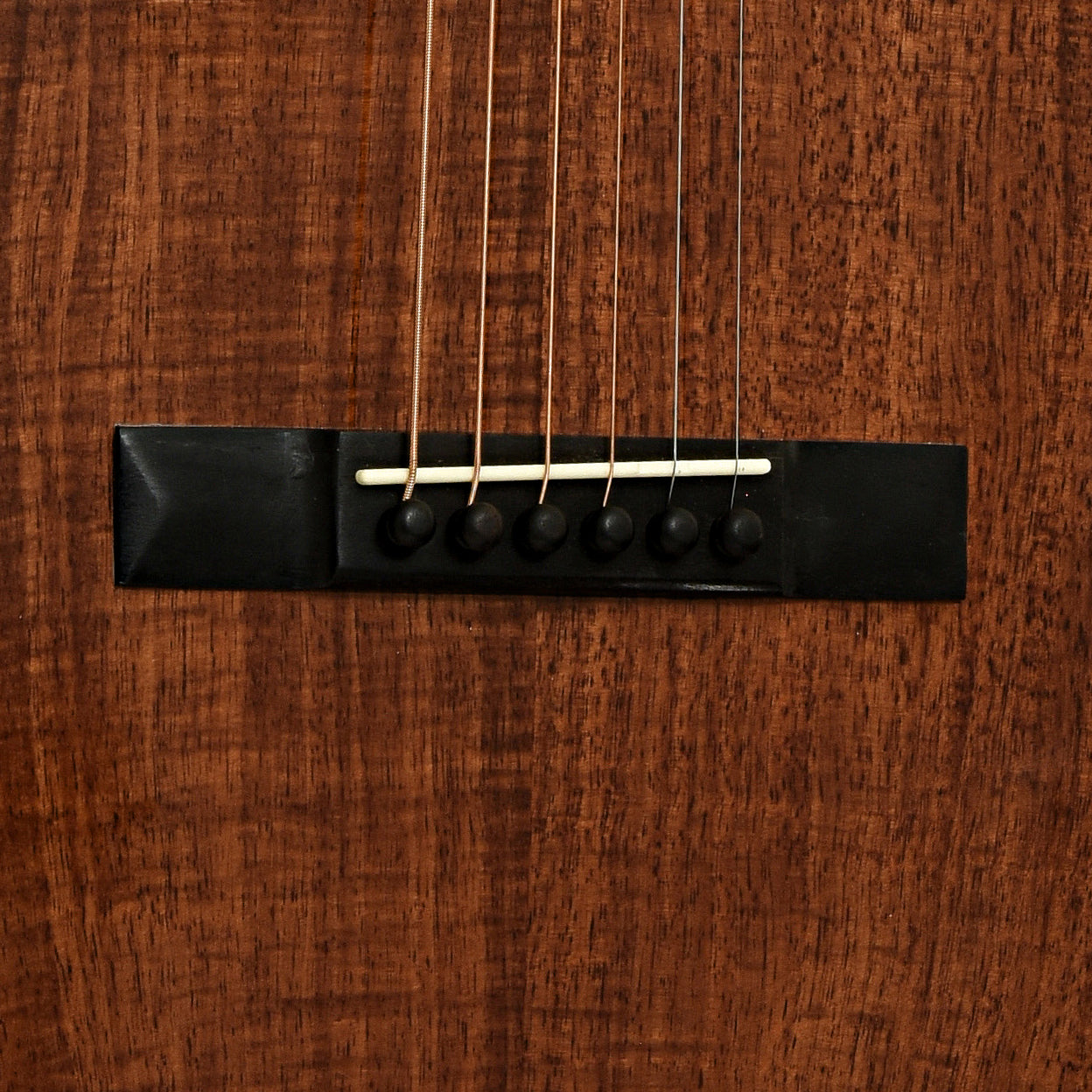Bridge of Recording King Koa 12-Fret 000 Acoustic Guitar