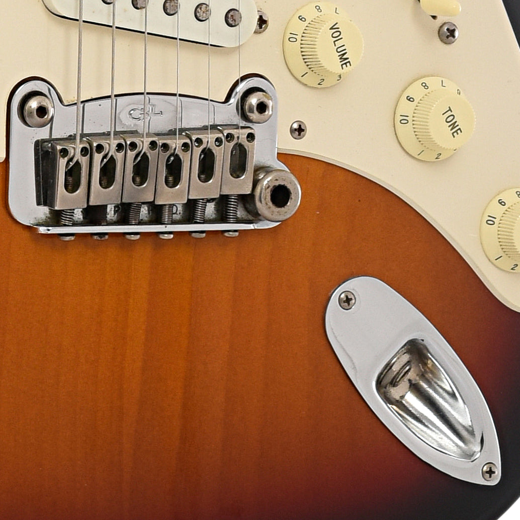 Bridge and controls of G&L Legacy Electric Guitar 