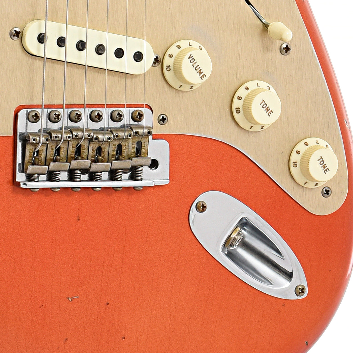 Bridge of Fender Custom Shop Fat Head Relic Stratocaster Electric Guitar (2018)